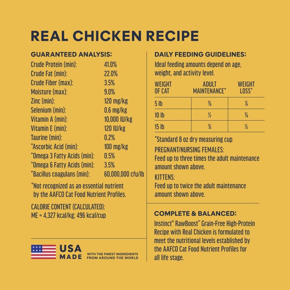 Instinct RawBoost, Dry Cat Food + Freeze Dried, Real Chicken, 10 lb Bag | High-protein kibble with FreshDried raw bites, grain-free, cage-free chicken recipe, minimally processed, complete nutrition