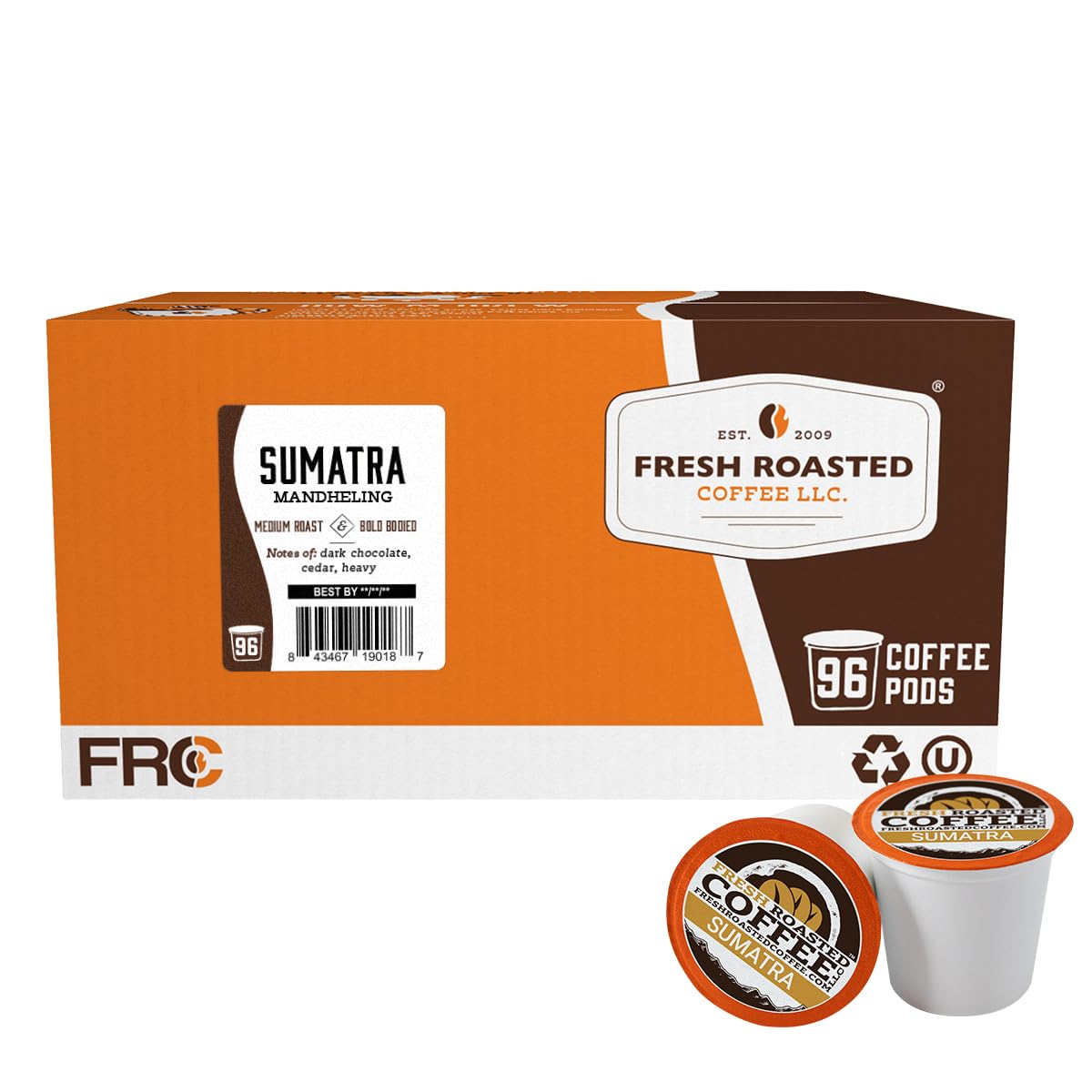 Fresh Roasted Coffee, 100% Colombian K-Cup Pods for Keurig Brewers, Medium Roast, Kosher, 96 Count Loose Pack