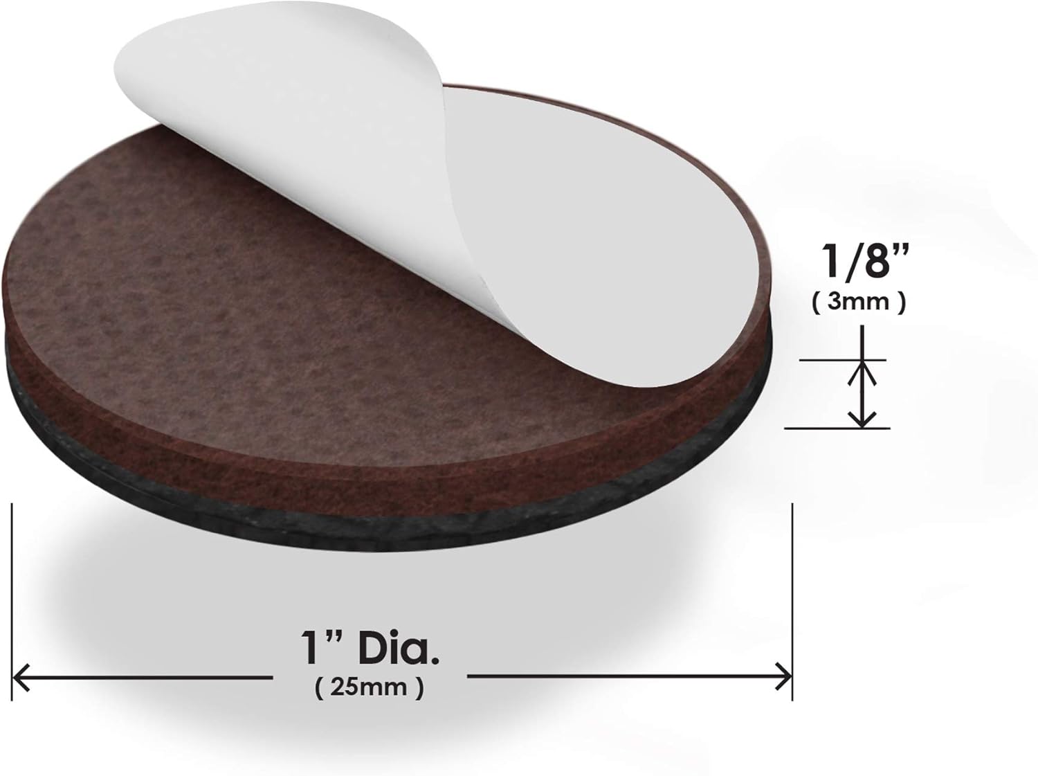 Slipstick GorillaPads CB149 Non-Slip Furniture Pads/Rubber Grippers (Set of 8) Self-Adhesive Furniture Feet Floor Protectors, 1-1/2 inch Round, Black