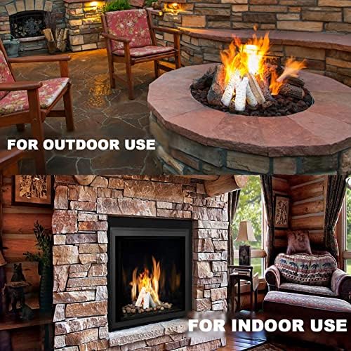 Skyflame 6 Small Piece Set of Birch Ceramic Wood Logs | For All Types of Indoor Gas Inserts, Ventless & Vent Free, Propane, Gel, Ethanol