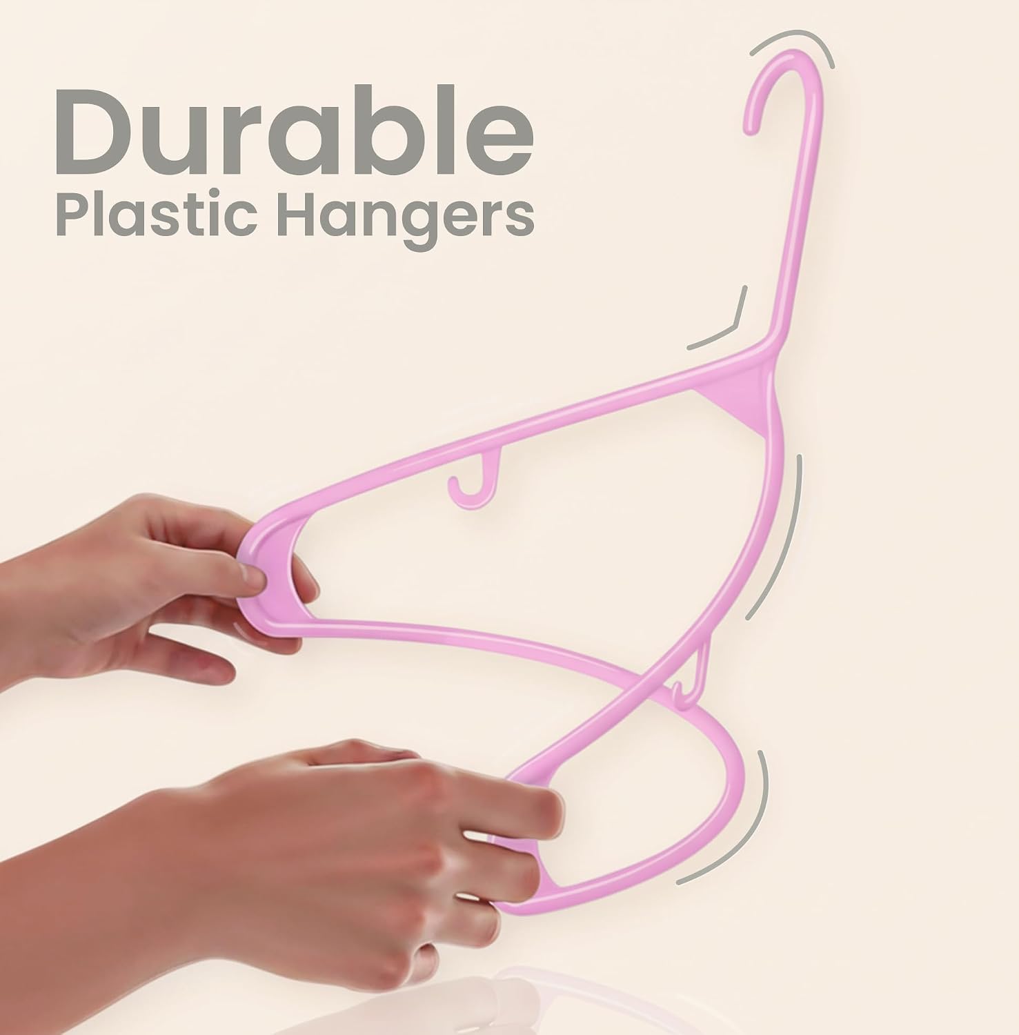 Utopia Home Plastic Hangers 50 Pack – Built-in Strap Hooks Black