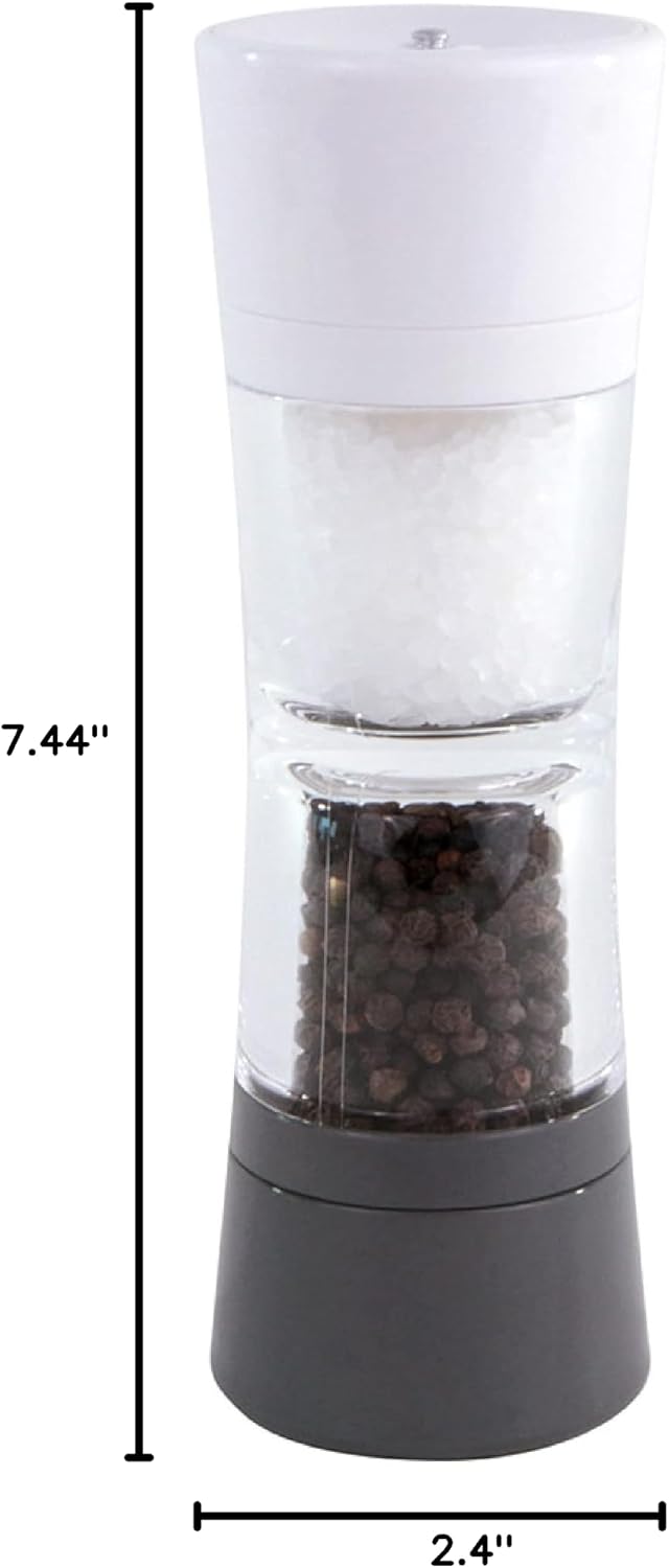 Cole & Mason Lincoln Duo Salt and Pepper Grinder Combo, Acrylic Combination Mill Includes Premium Salt and Peppercorns