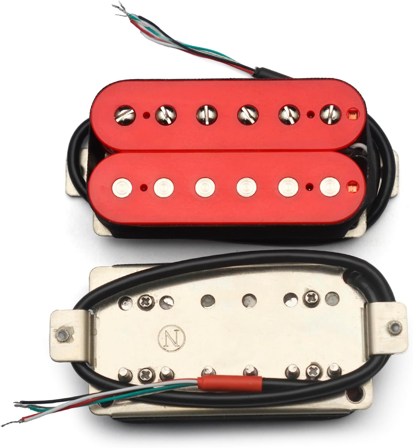 SAPHUE Alnico 5 Humbucker Pickup Double Coil Electric Guitar Pickups Set with Neck and Bridge with Prewired and Screws Parts Accessories Kit Black