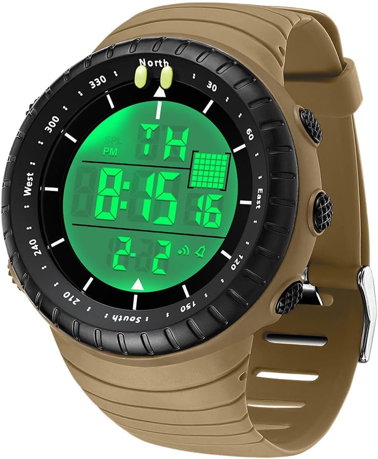 Gosasa Men Sport Watch Countdown Stopwatch Watch Mens Wrist Watch Waterproof LED Electronic Digital Male Watch 12/24 Hour Multifunctional Watch