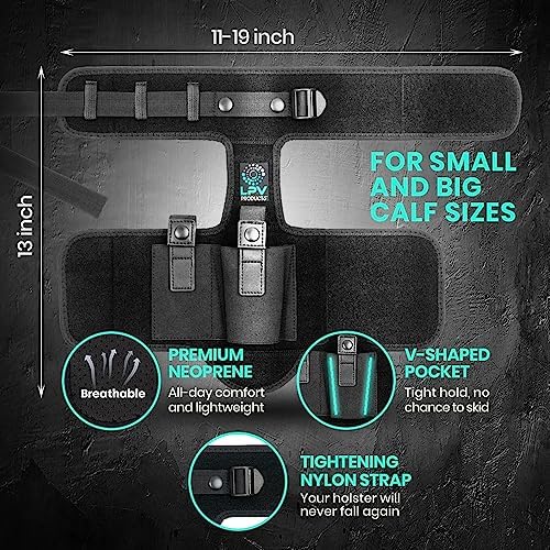 Premium Ankle Holster for Deep Concealment, 9mm 380 | Upgraded Version | Comfortable & Durable | Fits Glock 43 26 19, Ruger LCP, SIG P365, Springfield, Shield 9mm, Bodyguard 380 and Most other Pistols