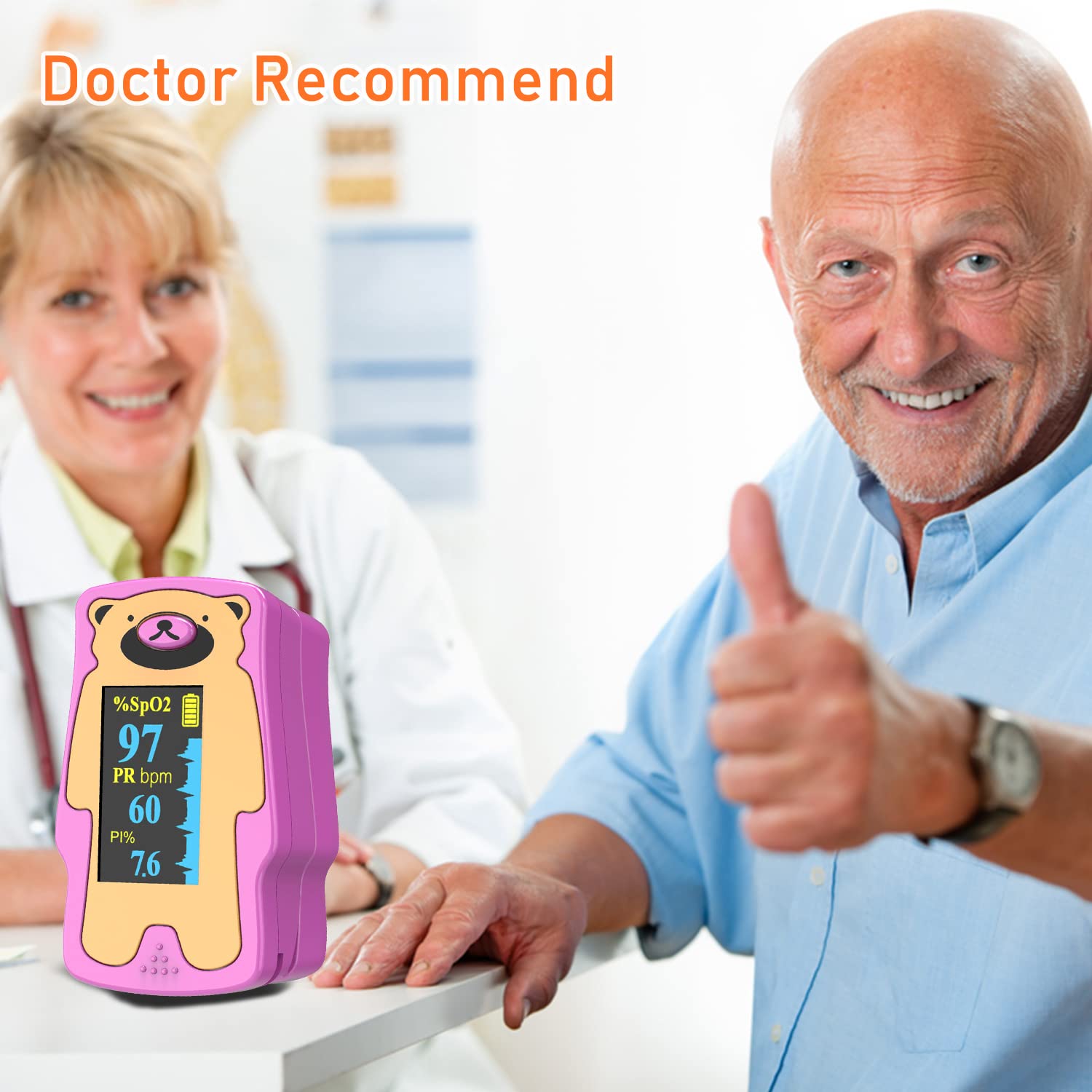Pediatric Pulse Oximeter, OLED Display Oxygen Monitor Fingertip for Children, Baby & Kids, Blood Oxygen Saturation Monitor (SpO2)
