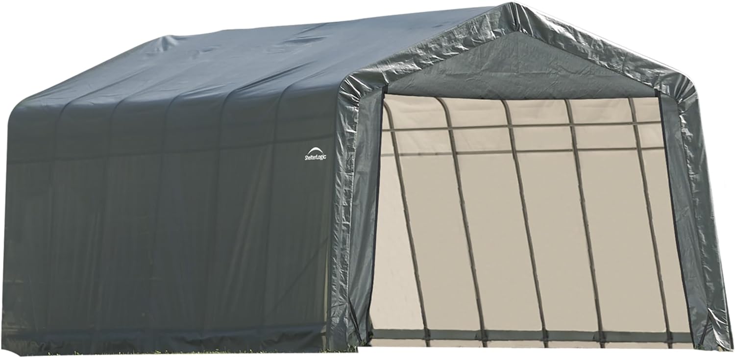 ShelterLogic 72444 Green 12'x24'x8' Peak Style Shelter