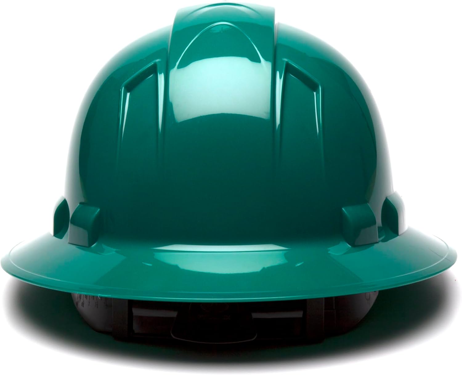 Pyramex Ridgeline Full Brim Hard Hat 4 Point Ratchet White | Full-brim sun & rain protection, HDPE shell, Ratchet suspension, Construction & utility, ANSI Z89.1 Type I Class C/G/E