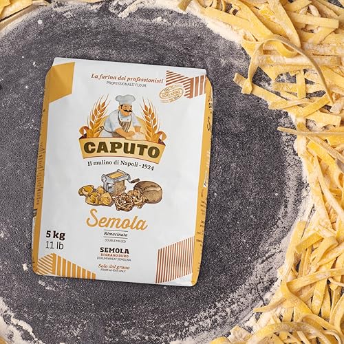 Antimo Caputo Italian Semolina 11 LBS (5kg), Fine Ground Semola Flour, Rimacinata for Fresh Pasta, Bread, Durum Wheat, Product of Italy