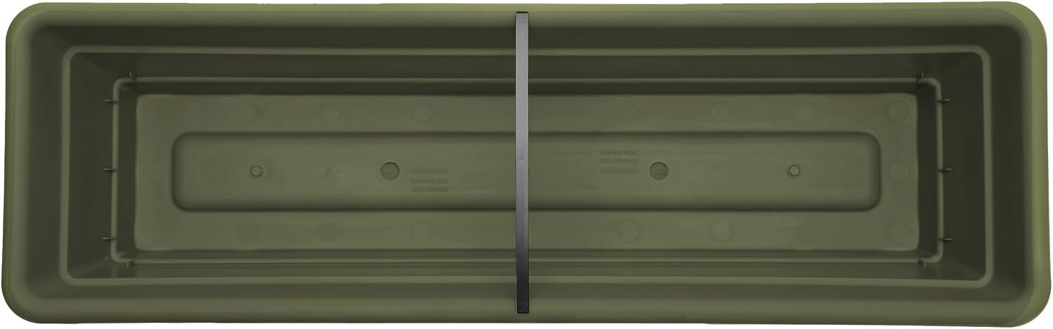 Bloem Dura Cotta Window Box Planter: 24" - Terra Cotta - with Tray, Weatherproof Resin Box, Removable Tray for Indoor & Outdoor Use, Gardening, 3 Gallon Capacity