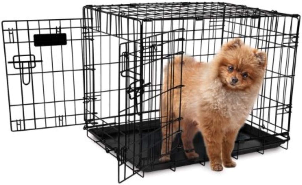 Precision Pet Products Two Door Provalue Wire Dog Crate, 24 Inch, For Pets 15-30 lbs, With 5-Point Locking System
