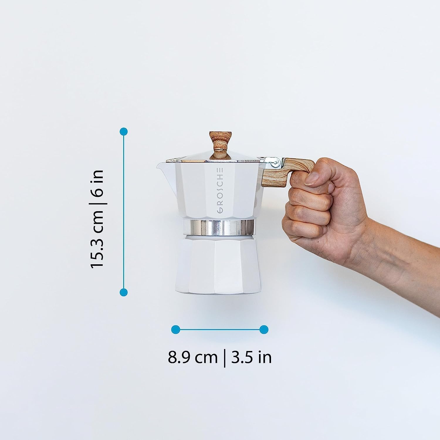 GROSCHE Milano Moka Pot | 9 Espresso Cup - 15.2 oz | Stovetop Espresso Percolator & Coffee Maker – Portable, Ideal for Home and Camping | Cuban Coffee Maker And Italian Moka Pot For Stovetop Espresso; For Gas, Electric, And Propane Stoves With A Soft-Tou…