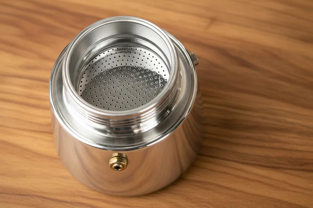 Cuisinox Roma Stovetop Espresso Maker COF-6R, Stainless Steel Coffee Percolator Stovetop, Heat-Resistant & Non-Reactive, 6-Cup Italian Espresso Maker Easy to Clean, Durable Stove Top Percolator