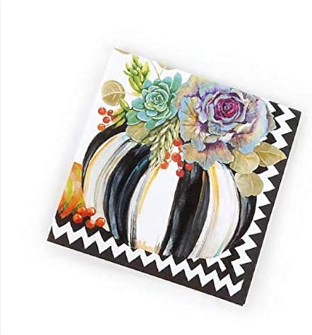 MACKENZIE-CHILDS Autumn Naturals Cocktail Paper Napkins, Festive Autumn and Thanksgiving Napkins, 20 Pack