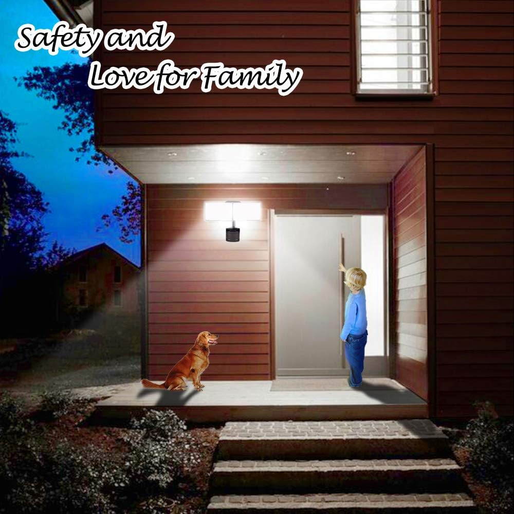 Dusk-to-Dawn Security Lights with Motion Sensor, 5000K IP65 Waterproof Outdoor, 280W Equiv. 110V 120V Dual-Head Rotatable LED Flood Light for Porch, Garage, Yard, Driveway
