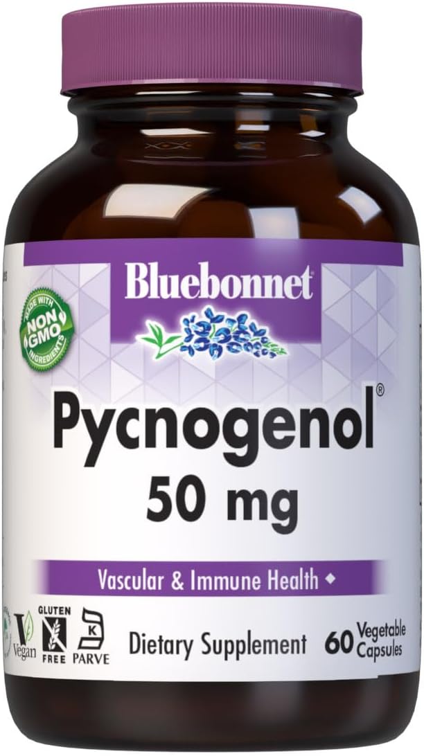 BLUEBONNET NUTRITION PYCNOGENOL 50 mg | Third-party tested for purity and potency; manufactured in the USA