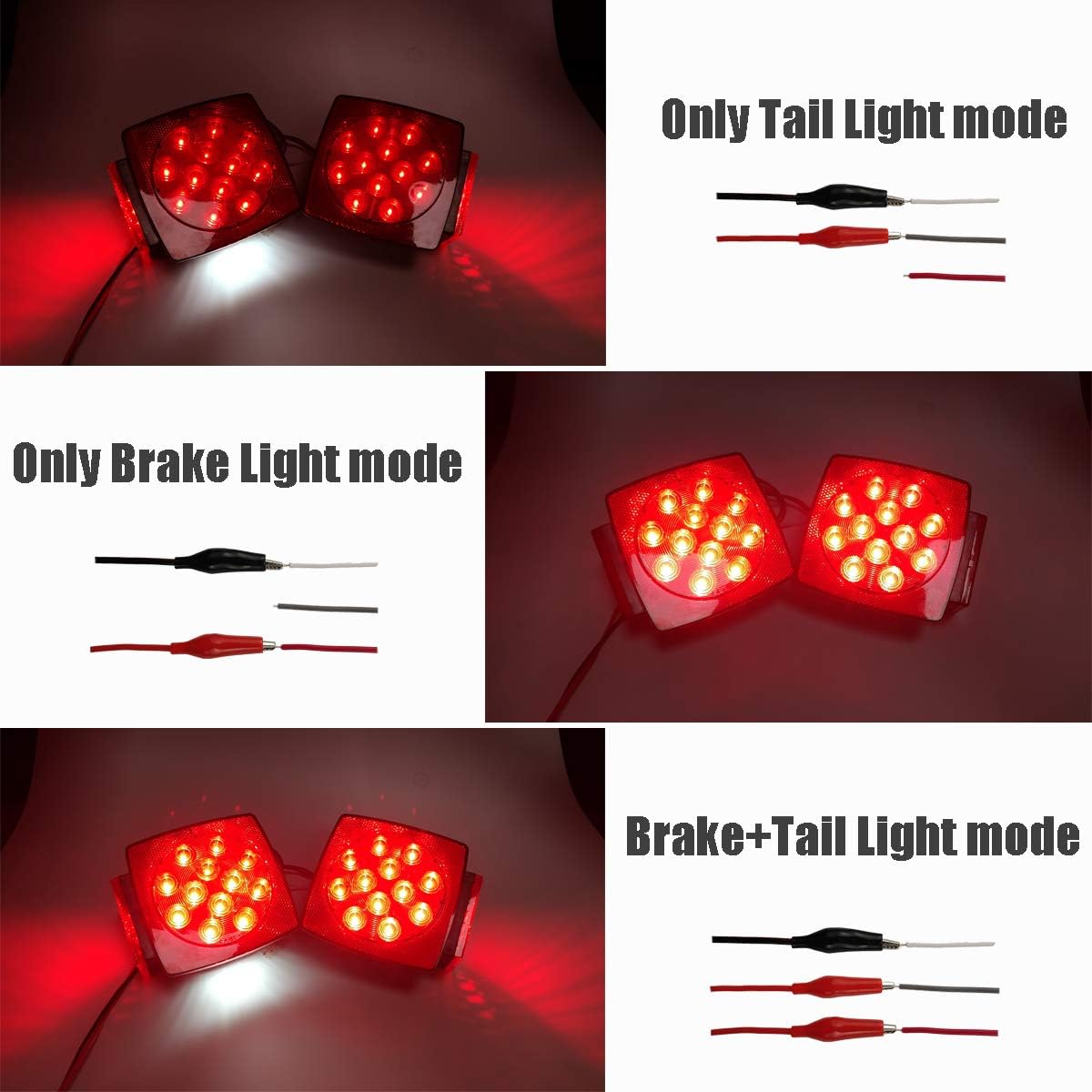 iBrightstar IP68 Waterproof Square Trailer Lights kit