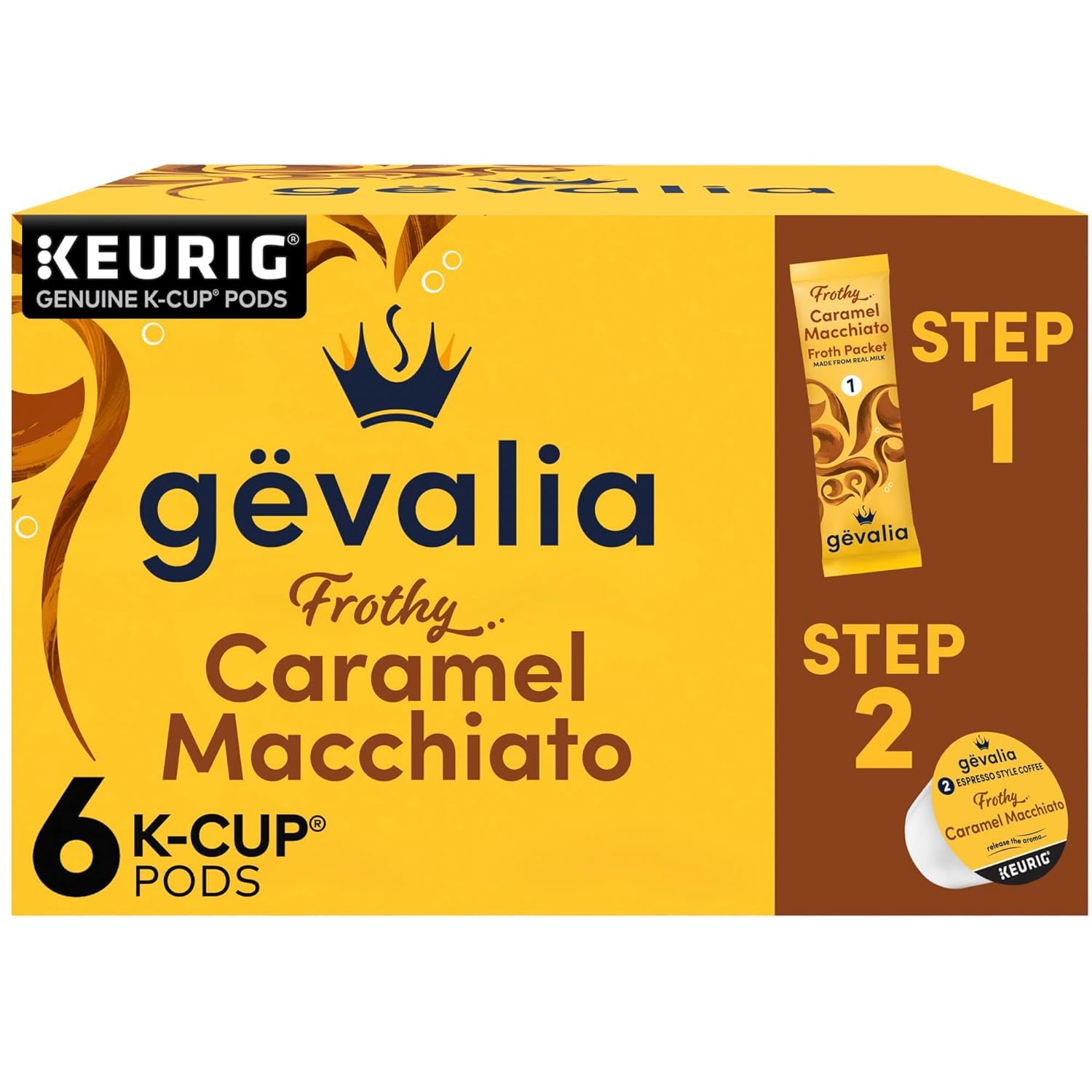 Gevalia K‐Cup® Coffee Pods & Froth Packets Kit, 6 ct, Cappuccino Espresso