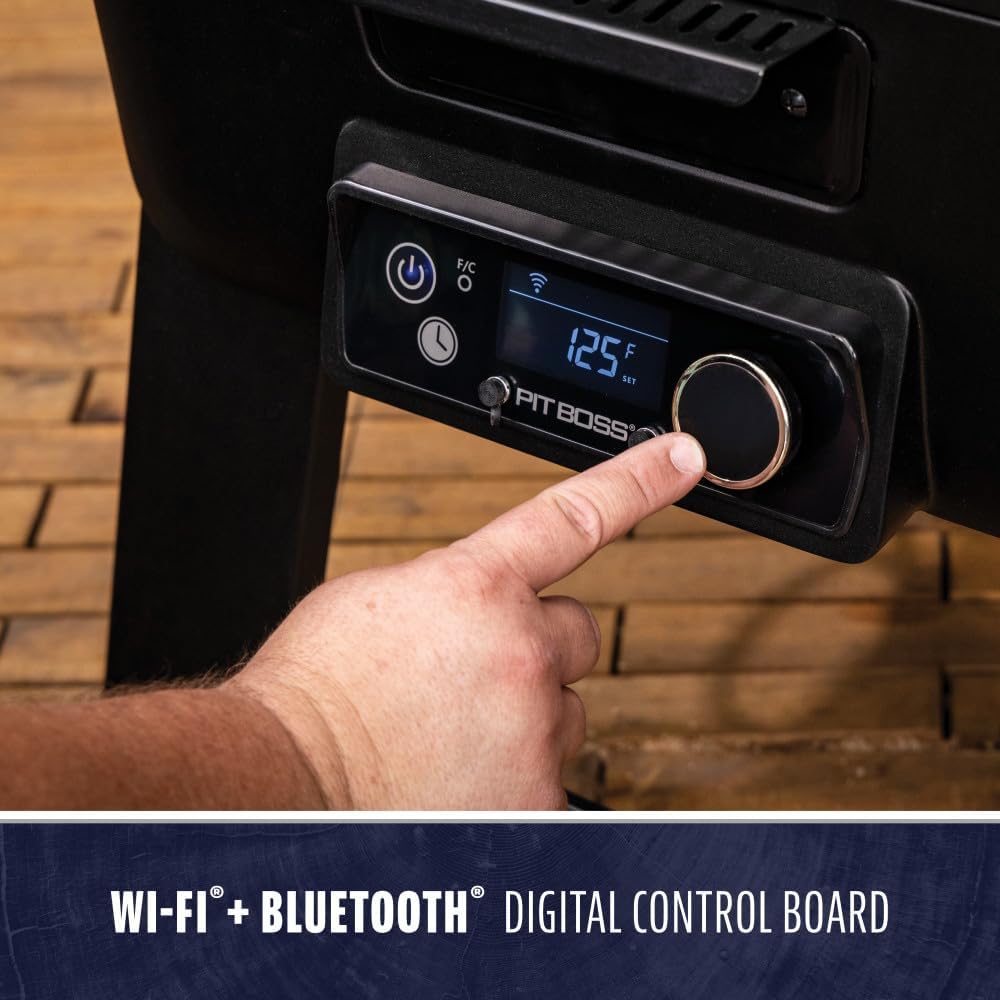Pit Boss 3-Series WiFi & Bluetooth Digital Vertical Smoker with LCD Digital Controller and Wood Chip Tray, 880-Sq. In. 4-Rack Cooking Space