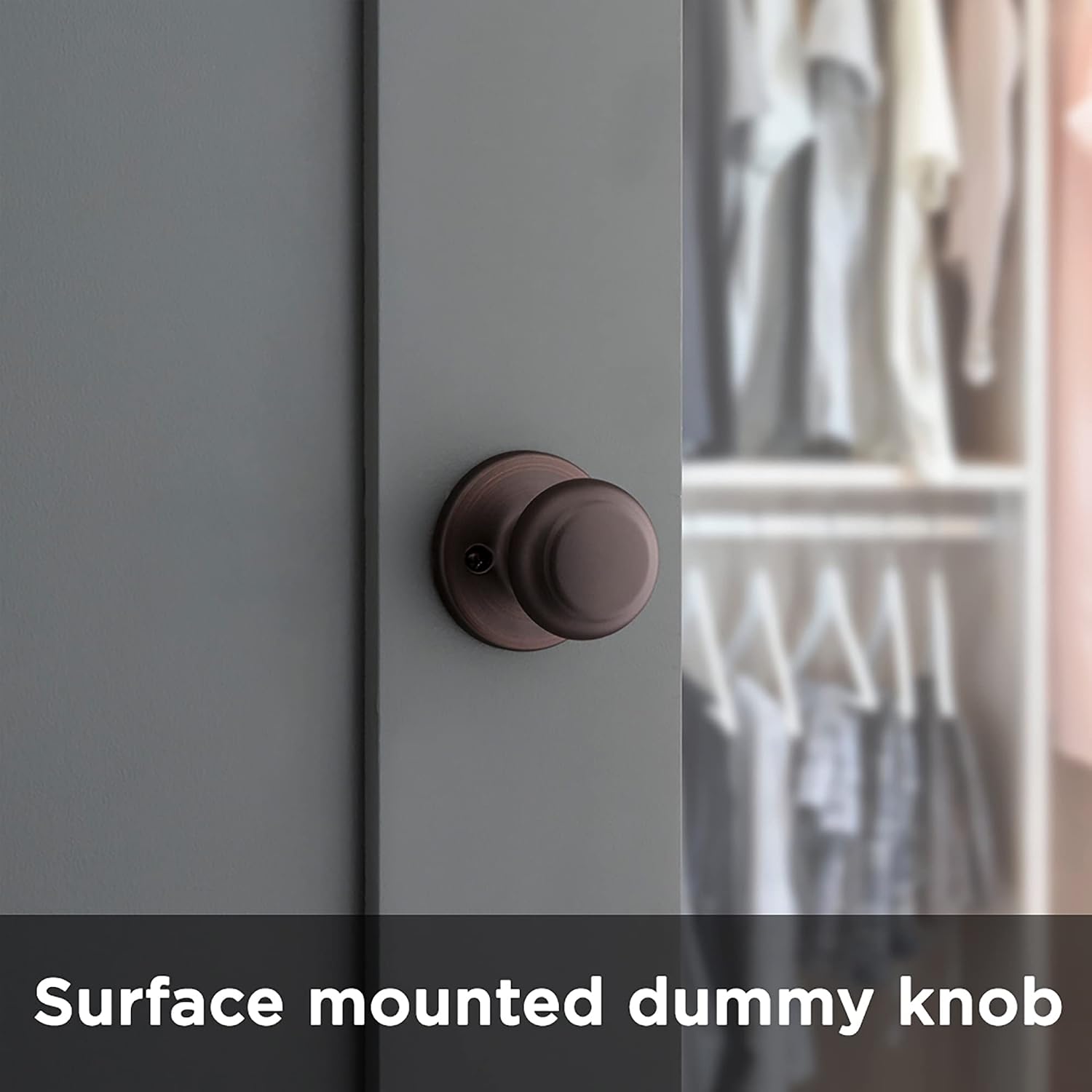 Kwikset Cove Interior Privacy Door Knob with Lock, Door Handle For Bathroom and Bedroom, Satin Nickel Keyless Turn Lock Doorknob, with Microban Protection