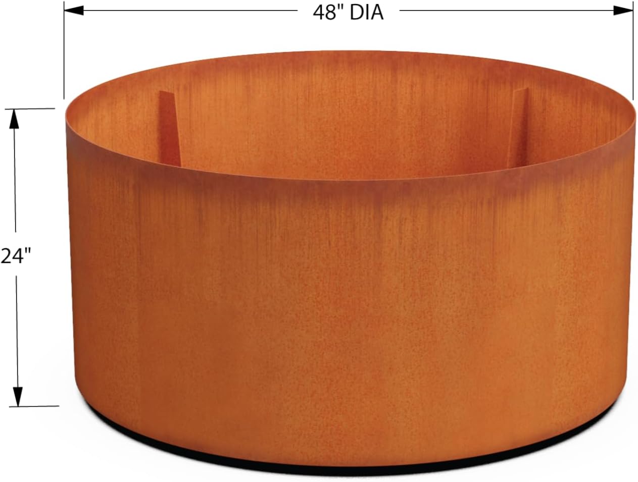 Plantercraft Large Round Planters for Outdoor Plants - 24 Inch Corten Steel Planter for Patio