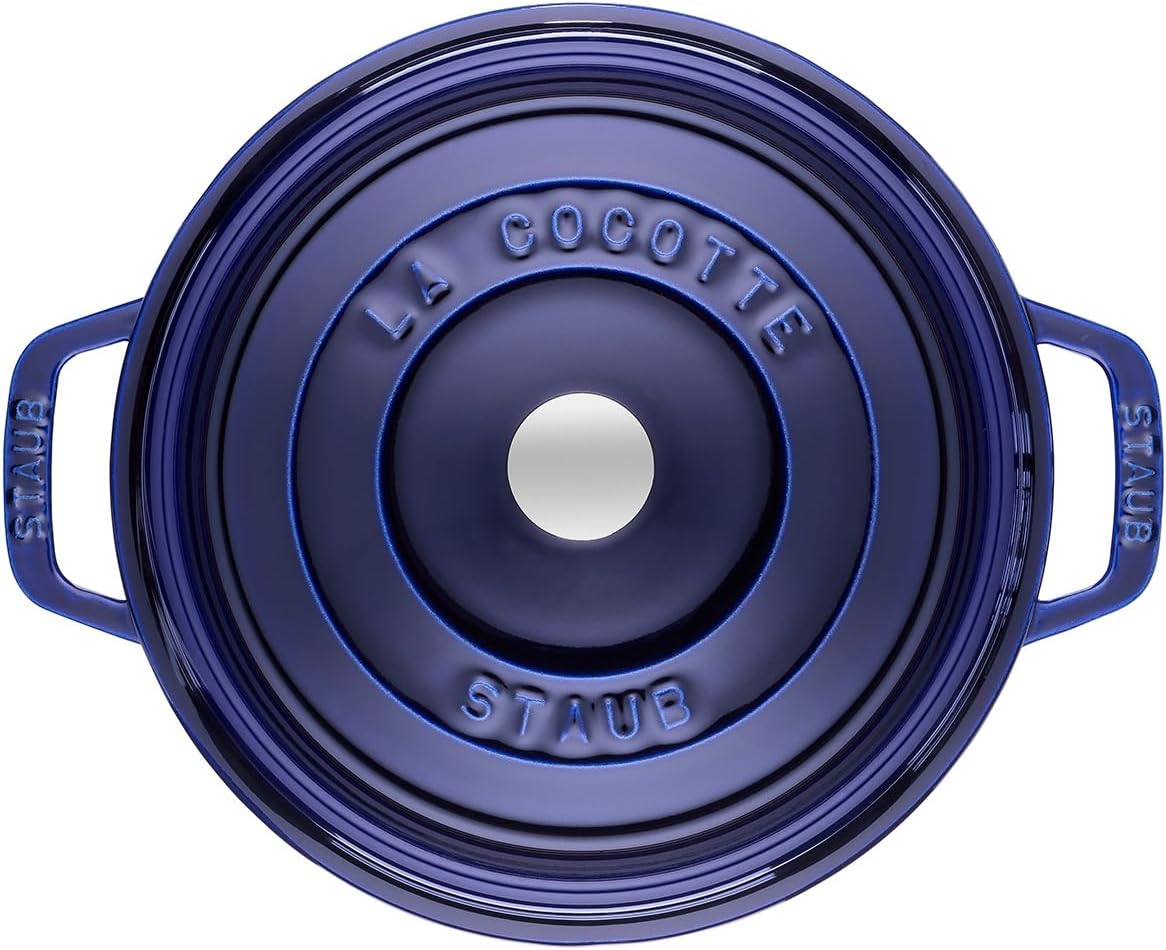 Staub Cast Iron 5.5-qt Round Cocotte - Dark Blue, Made in France