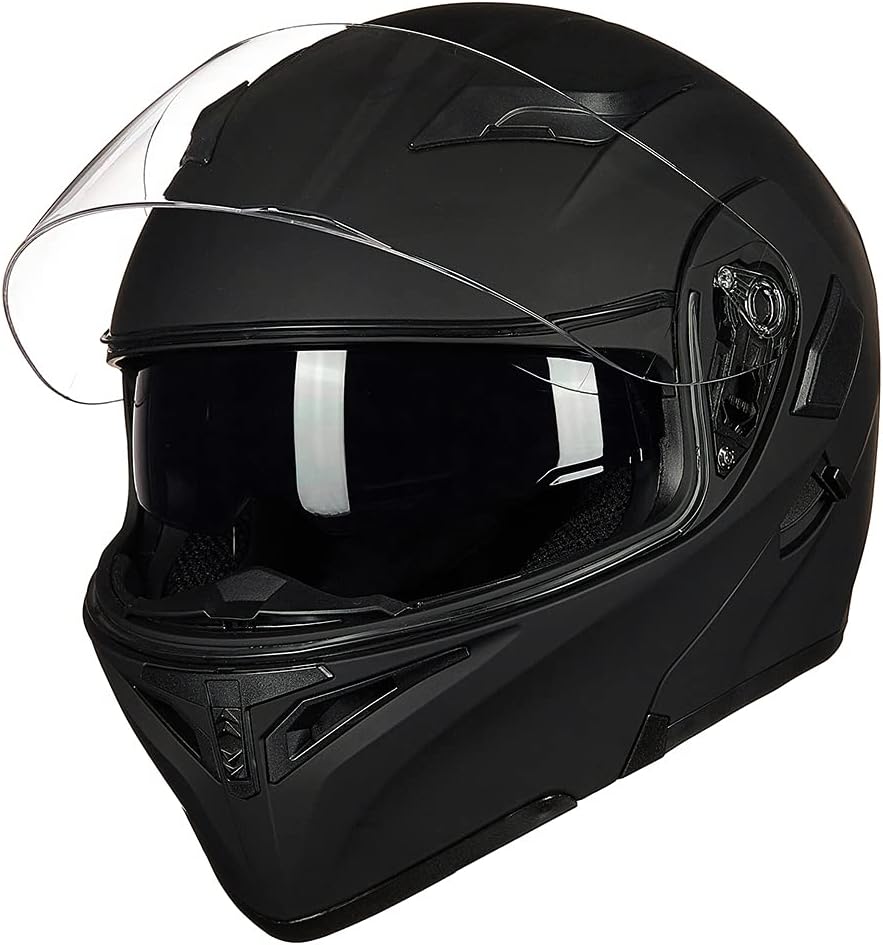 ILM Motorcycle Dual Visor Flip up Modular Full Face Helmet DOT Model 902/902L