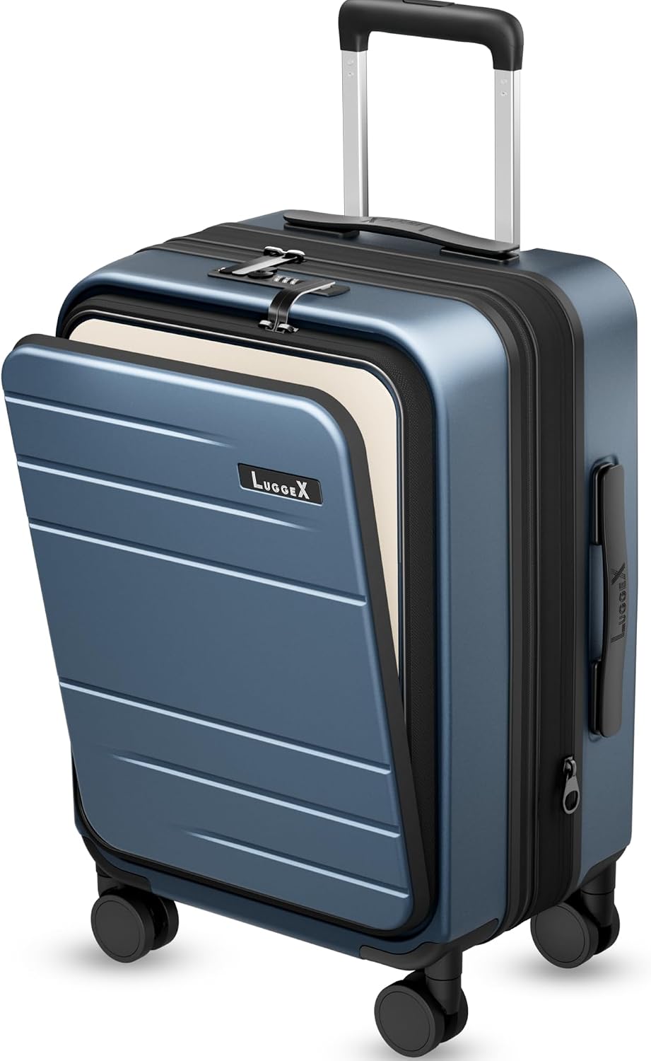 LUGGEX Checked Top Opening Expandable Suitcase, Black, 28" | Checked Luggage, Top Opening Design, 100% PC Hard Shell, Expandable Storage, TSA Approved Lock, 105L-115L Capacity, FX-Core