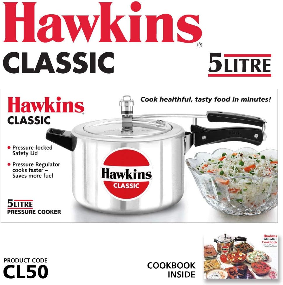 Hawkins Classic Aluminum 6.5 Litre Pressure Cooker