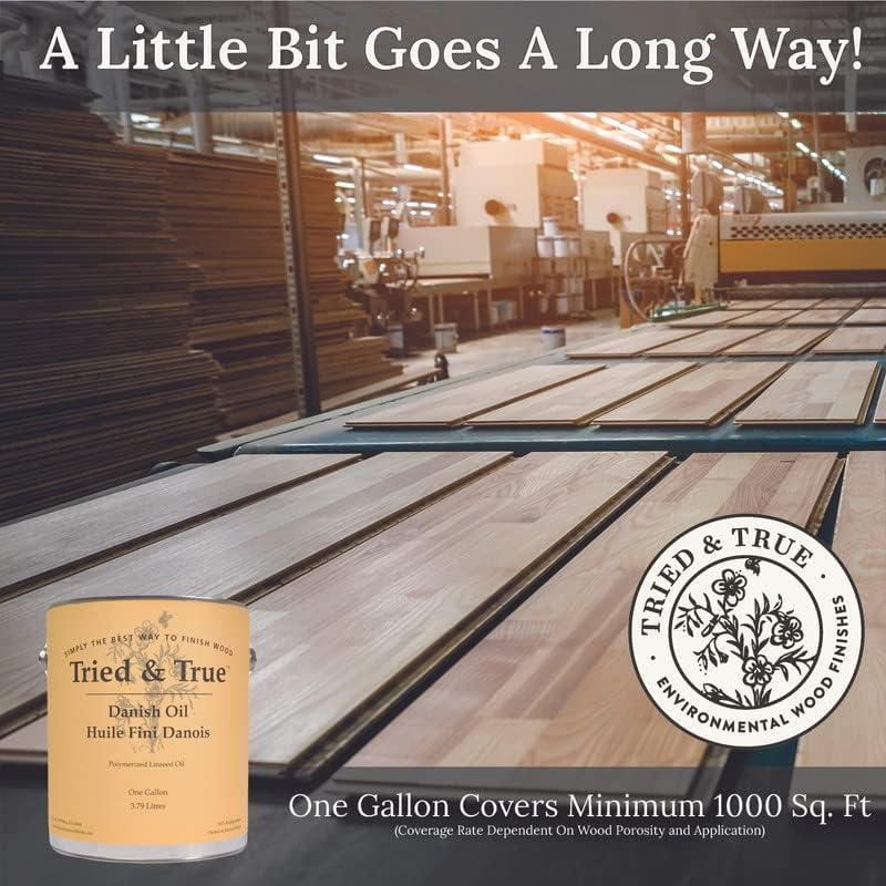 Tried & True Danish Oil, Pure Polymerized Linseed Oil Wood Finish, Pint | Ideal for Furniture, Rustic Pieces, & Priming Wood for Other Oil or Epoxy-Based Products, Food Safe, Simple, Fast Curing