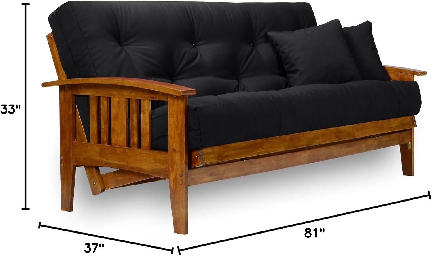 Westfield Futon Set - Queen Size, Frame, 8" Mattress, Twill Ivory Cover