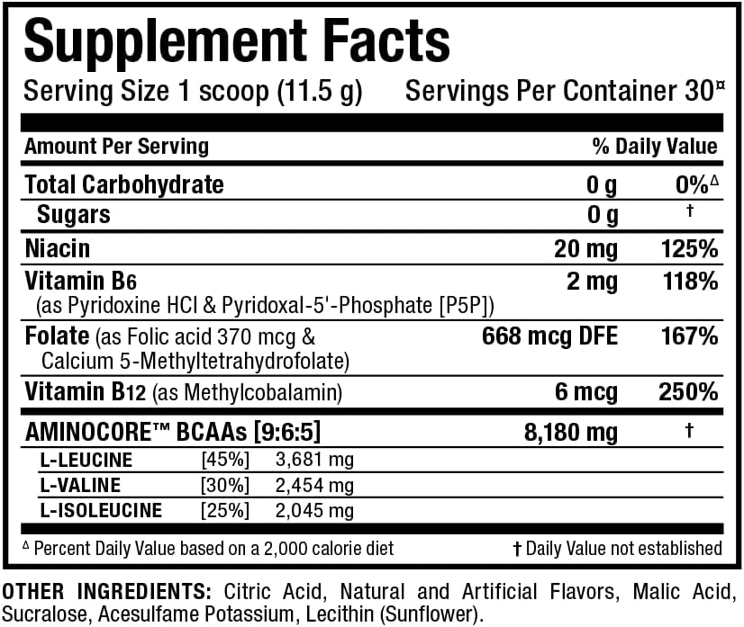 ALLMAX AMINOCORE BCAA Powder, Watermelon, 90 Servings, 1035 g