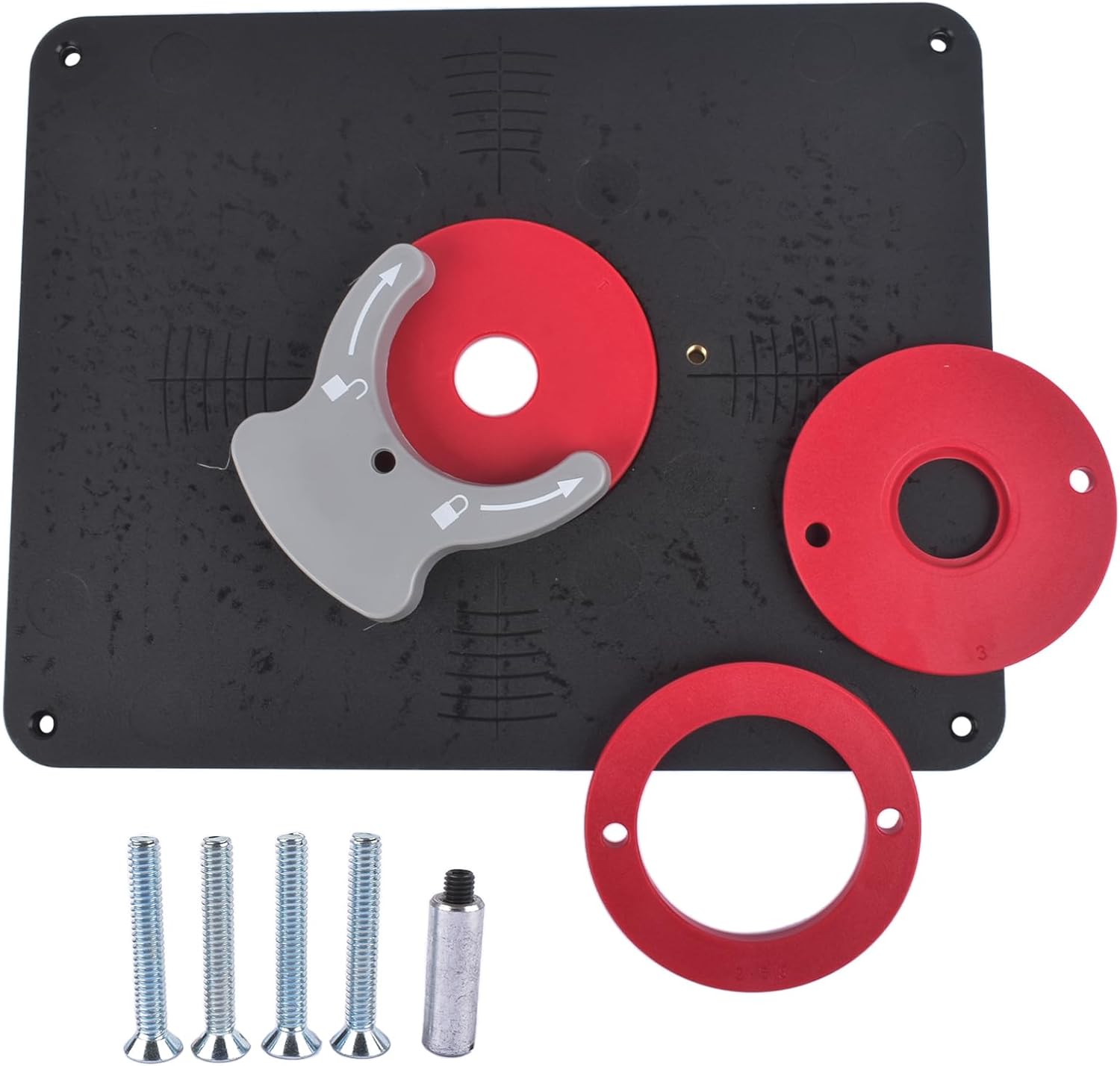 PRS4038 Precision Router Table Insert Plate with Level-Loc Rings (Undrilled)