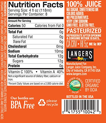 Langers Juice 100% All Tart Cherry, 32 Fl Oz (Pack of 6)