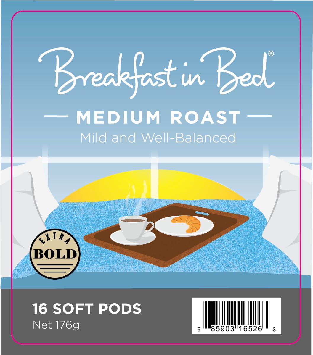 Wolfgang Puck Coffee, Breakfast in Bed, 12 Gram Soft Pods, 16 Count (Pack of 1)