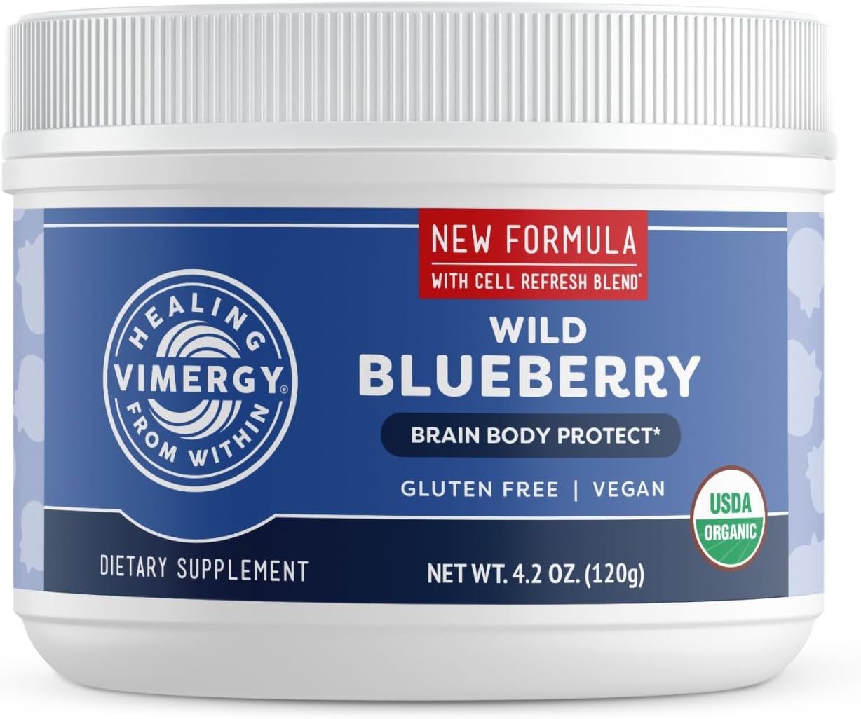 Vimergy Wild Blueberry Powder, Non-GMO, Vegan, Organic, 250g, 62 Servings | Antioxidant Used in Heavy Metal Detox Smoothie, Protects Brain Cells*, Gluten-Free
