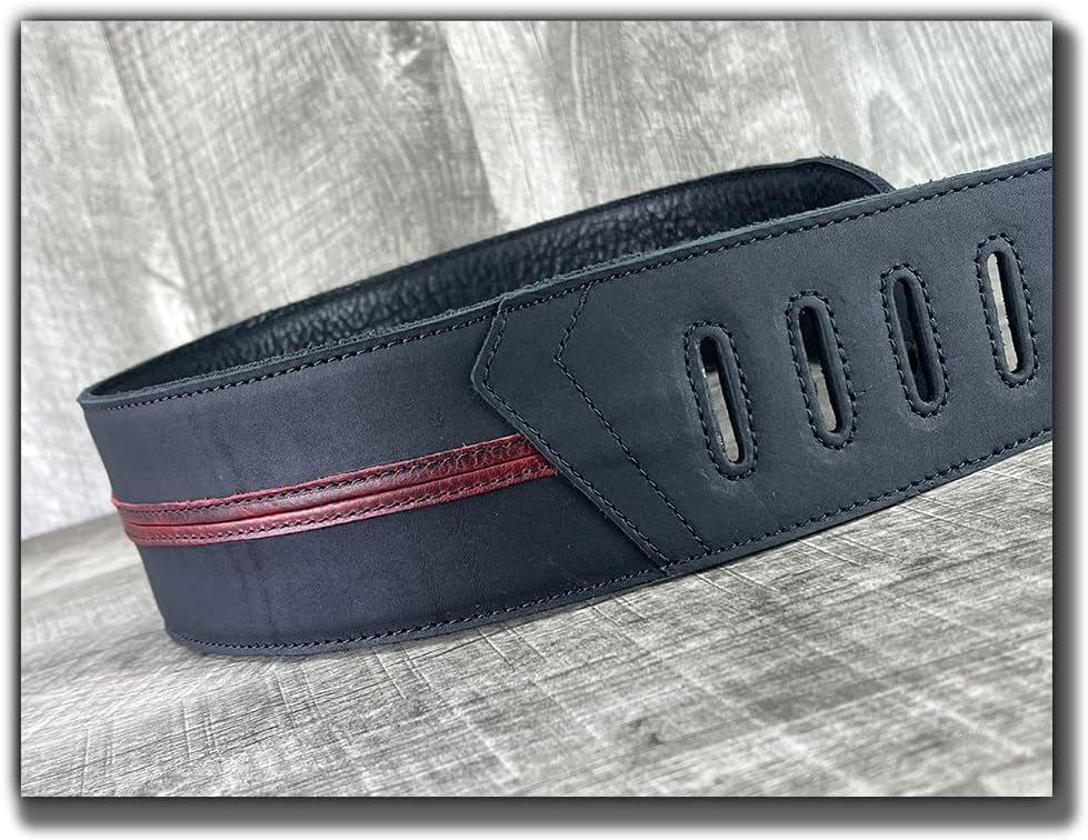 The Original Straight Up Full Grain Padded Leather Guitar Strap - For Electric, Acoustic and Bass Guitars