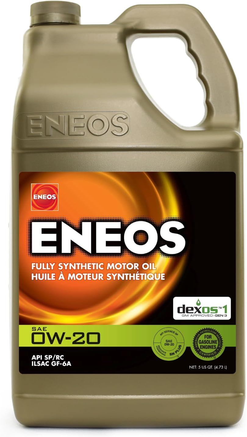 ENEOS 0W-20 Fully Synthetic Motor Oil, API SQ, dexos1 Gen3, 1 Qt