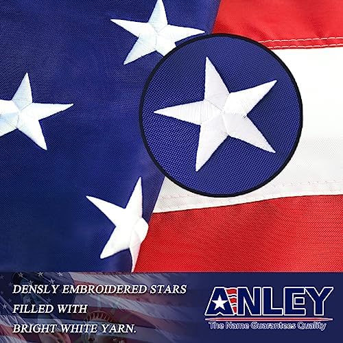 ANLEY EverStrong Series American Flag 6x10 Foot Heavy Duty - Embroidered Stars and Sewn Stripes - 4 Rows of Lock Stitching - US National Banner Flags with Brass Grommets 6 X 10 Ft