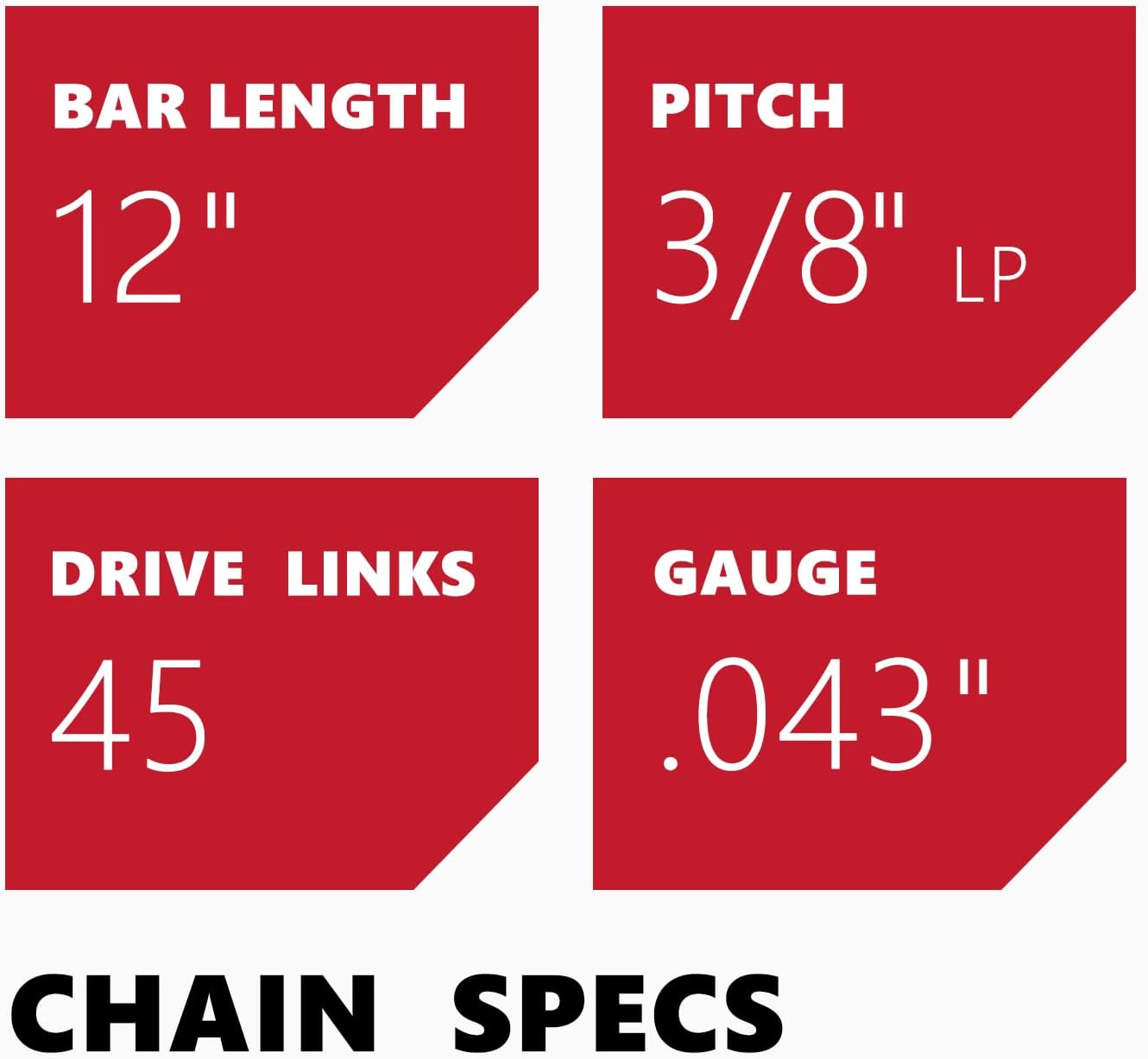 KAKEI 18 Inch Chainsaw Chain 3/8" LP Pitch .050" Gauge 62 Drive Links Fits Poulan, Kobalt, Echo, Ego