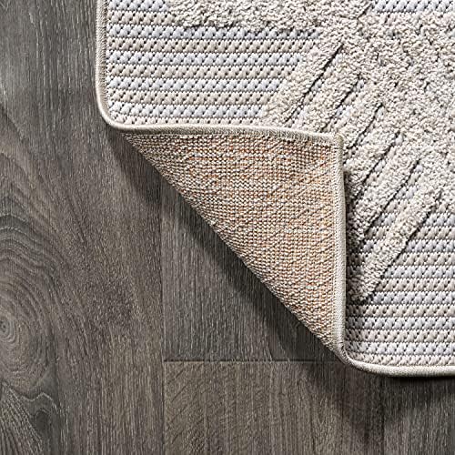 JONATHAN Y Art Deco Geometric Indoor Outdoor Area Rug 3X5 Black/Ivory, Jazz High-Low Pile for Backyard, Patio, Porch, Easy-Cleaning, High Traffic