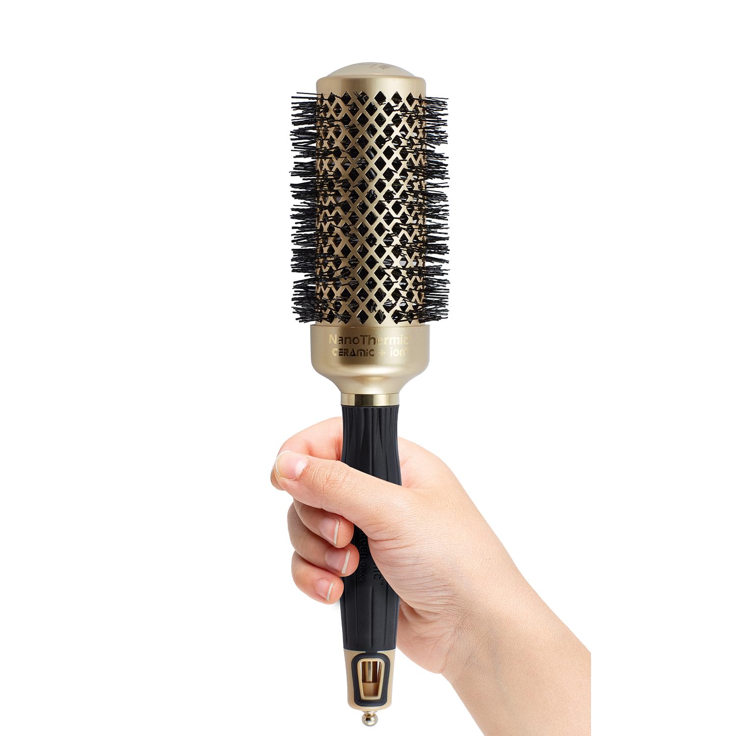 Olivia Garden NanoThermic Ceramic + Ion Round Thermal Hair Brush - Not Electrical - Professional Blowout Brush for Normal to Thick Hair
