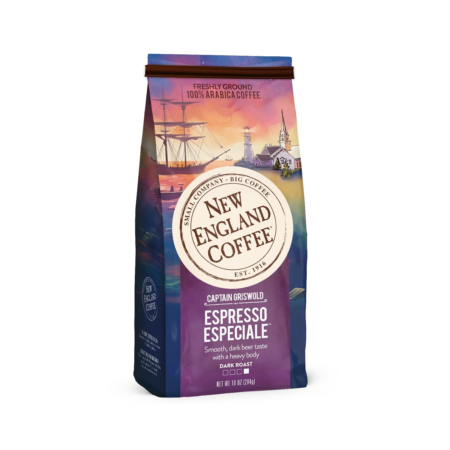 New England Coffee French Roast Dark Roast Ground Coffee, 10oz Bag (Pack of 1)