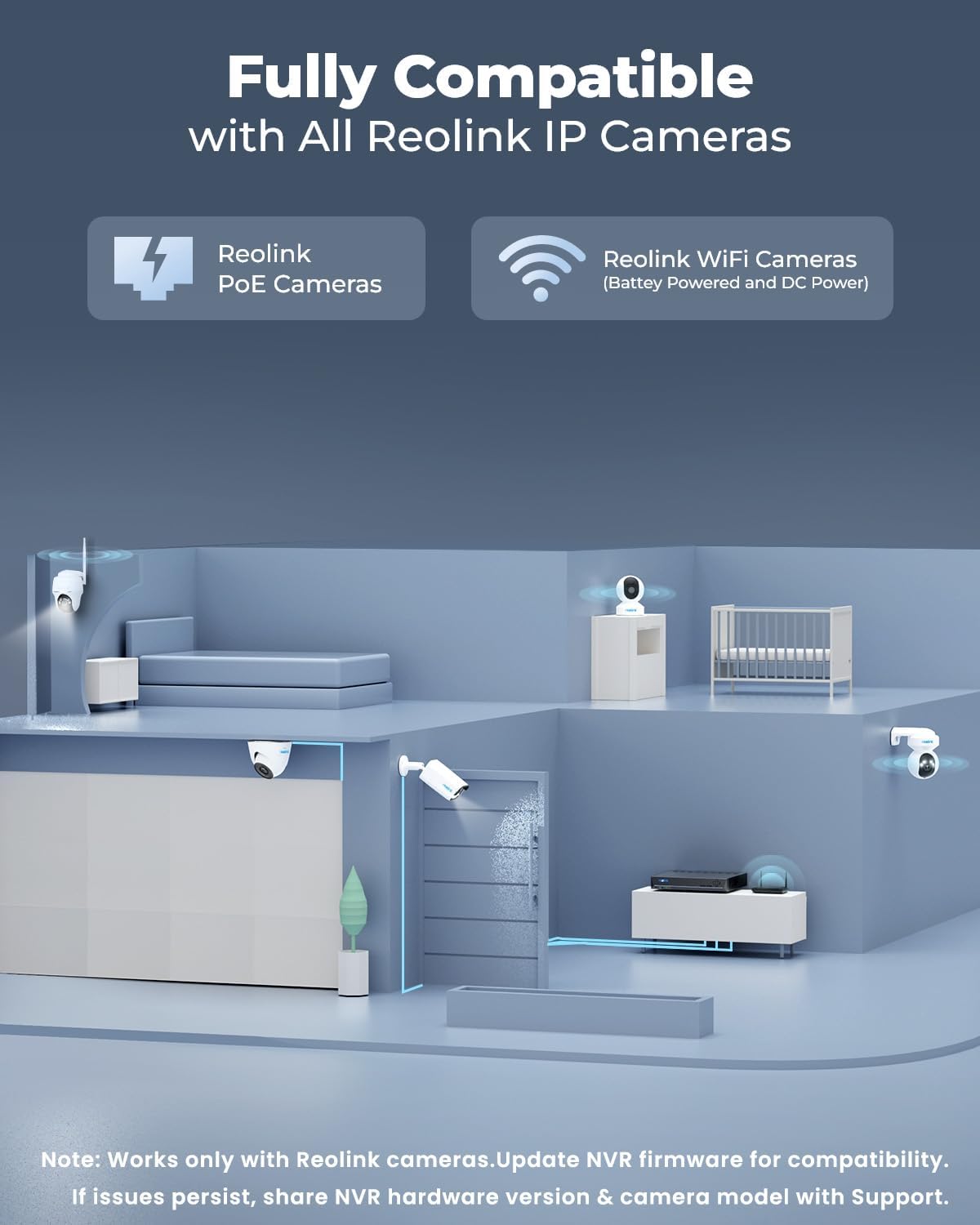 REOLINK 5MP 8CH Home Security Camera System with 2TB HDD RLK8-520D4-5MP | 4pcs 5MP Wired PoE IP Cameras Outdoor with Person/Pet/Vehicle Detection