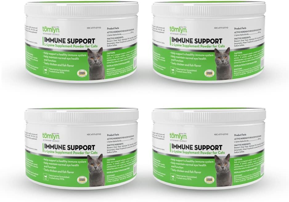 Tomlyn Immune Support Daily L-Lysine Supplement, Fish-Flavored Lysine Powder for Cats and Kittens, 3.5oz
