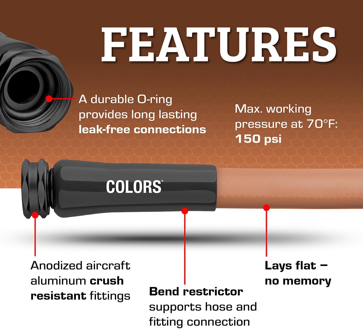 Flexzilla Garden Hose 5/8 in. x 50 ft., Lightweight All-Weather Water Hose, Durable and Flexible, Leak-Free Connections
