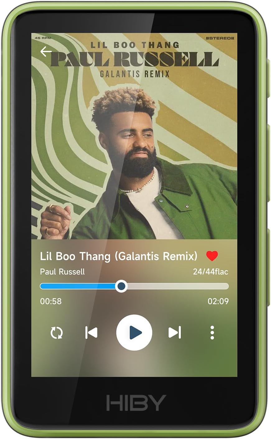 HiBy Music R1 Bluetooth MP3 Player with Touchscreen, Hi-Res Audio & Wireless Dual Certified, Supports Tidal & Qobuz Streaming, LDAC, Expandable Storage up to 2TB, 15-Hour Playtime