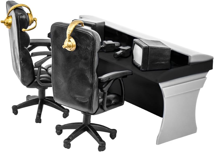 Ultimate Black Commentator Table Playset for Wrestling Action Figures | Build a Realistic Ringside Commentary Setup for Wrestling Figures with a
