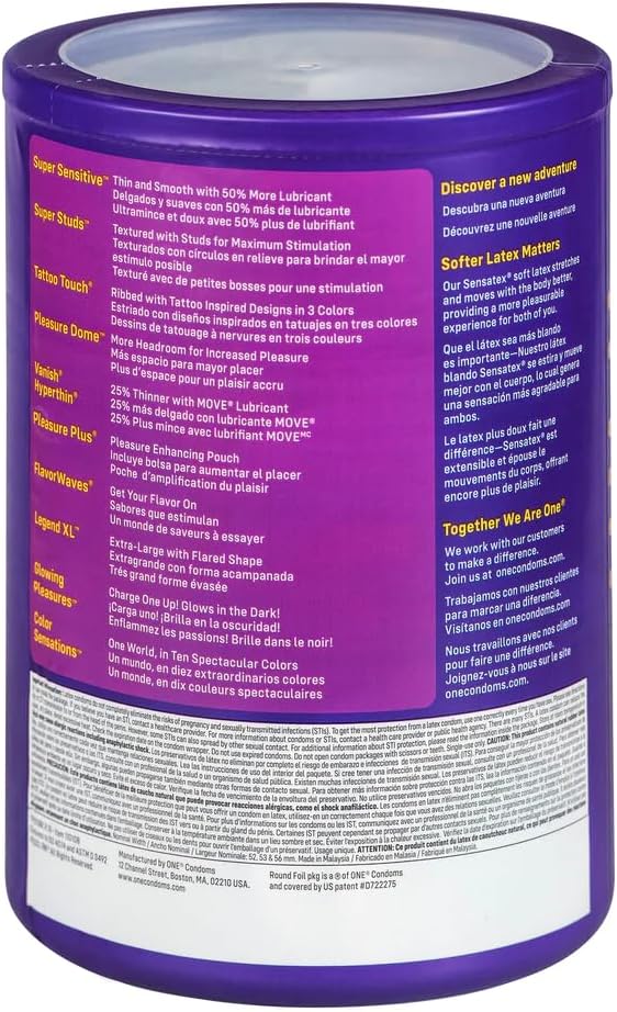 ONE® Condoms Mixed Pleasures | Variety Latex Condom Pack 100 Pack