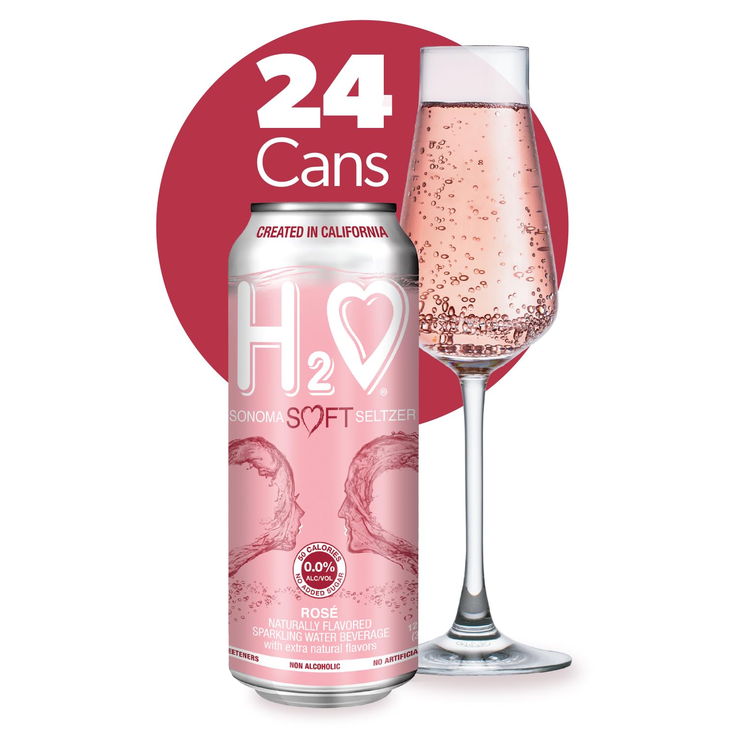 H2o - The Best Non Alcoholic Red Wine - Infused California Sparkling Refreshment, 0.0% Alcohol, (Pinot Noir, Pack of 4-12 Fl oz)